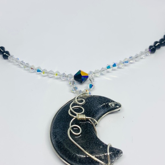 Resin Wrapped Moon with Swarovski Crystals - Picture 5 of 7